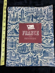 FRANCE VIA FRENCH LINE Travel Magazine Normandie Steamship 1939 - Picture 1 of 10