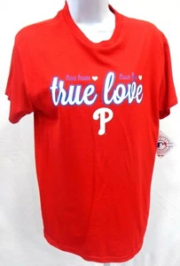 Philadelphia Phillies Baseball True Love Ladies Short Sleeve T-Shirt Red - Picture 1 of 1