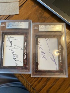 lot of 2 - 2021 leaf HOF cut edition signatures ann meyers and harry gallatin