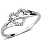 DA259- High polished Stainless Steel Engagement Ring with AAA Grade CZ Clear