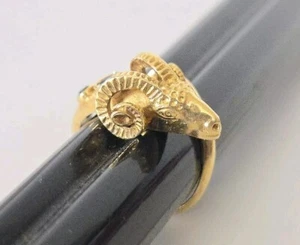 Ram Head 18k (750) Gold Ring, Size 7.5 - Picture 1 of 9