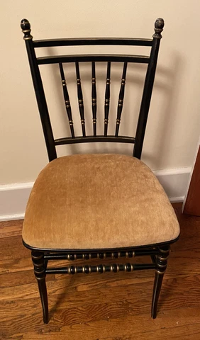 Vintage TELL CITY Solid Wood Dining Side Chair Pattern D1510 #75 Black & Gold Cover
