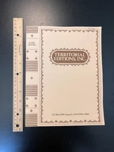 Santa Fe New Mexico "Territorial Editions" Book Collecting Catalog 1986 - Picture 1 of 3