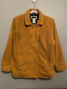 Vintage LL Bean Women's Classic Double Breasted Size Small Beige Carmel (B273) - Picture 1 of 7