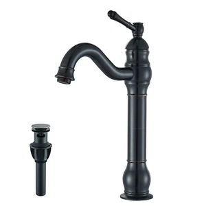 Oil Rubbed Bronze Bathroom Basin Sink Faucet Single Handle 1 Hole Basin Faucet - Picture 1 of 8