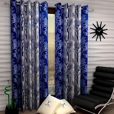 Polyester 2 Pieces Door Curtain Set, (7 x 4 )Feet Long, Blue  