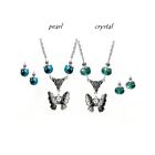 Butterfly Charm Necklace, choose pearl or crystal, color and fittings