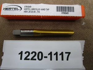 Hertel M8X 1.25 4 D3 4 Flute Tap HSS PlugTap Titanium Nitride Finish Brand New - Picture 1 of 1