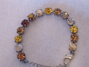 NEW 8mm BRACELET made with SWAROVSKI Crystals Clear Topaz Sunshine Champagne - Picture 1 of 8