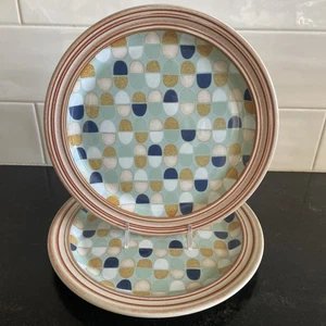 Set/2 Denby-Langley ~Heritage Pavilion Accent ~9” Salad Plates - Picture 1 of 4