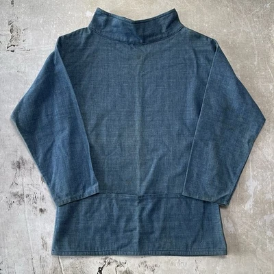 True Vintage 1970s Antony Sheppard Fisherman Denim Smock Indigo Artist Workwear - Image 1 of 4