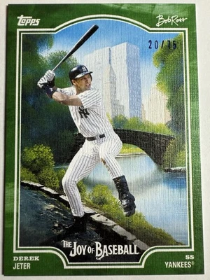 2025 Topps #70 Bob Ross The Joy of Baseball Derek Jeter NY Yankees /75 GREEN - Image 1 of 2