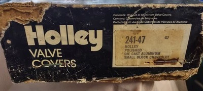 Винтажные литые алюминиевые крышки клапанов GM Chevrolet Holley 241-47 новые из старых запасов - Изображение 1 из 4