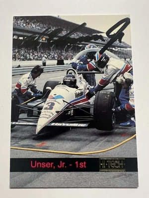 Al Unser Jr. 1992 Hi Tech Auto Autographed Card Indy Car Racing w JSA COA #12 - Image 1 of 3