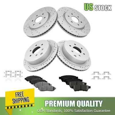 Pastillas de freno rotores perforados delanteros y traseros para Nissan Xterra Frontier Suzuki Equator Foto 1 de 4