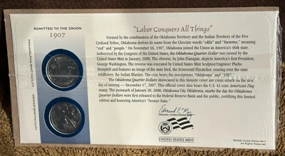 2008 - P &D - From the 50 State Quarters 1st Day Minted Collection - Oklahoma - Image 1 of 2