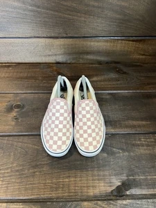Vans Off The Wall Rose Pink & Cream Checkered Slip On Shoes Women Size 9 - Picture 1 of 14