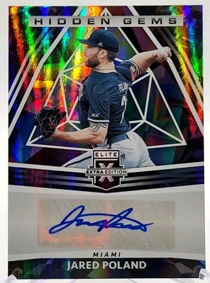 Jared Poland 2022 Panini Elite Extra Hidden Gems #HG-JP Auto - Miami Marlins - Image 1 of 2