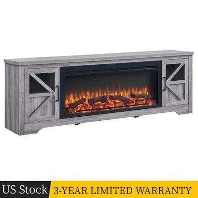 Soporte de TV para Chimenea de 75" con Chimenea Eléctrica de 44" para Televisores de hasta 80" Llama Múltiple Foto 1 de 4