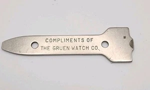 Gruen Factory Signed Case Back Opener Watchmaker Tool Compliments Of The Gruen - Picture 1 of 5