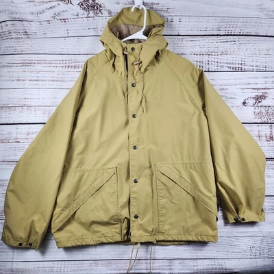 Chaqueta cortavientos vintage años 90 10X Gore-Tex Shell para hombre XL beige con capucha hecha en EE. UU. Foto 1 de 4