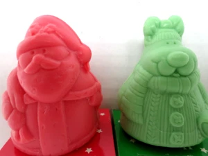 Vintage Avon Christmas Soaps Reindeer and Santa - Picture 1 of 9