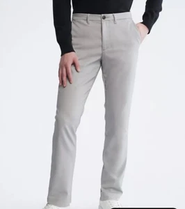Calvin Klein Slim-Fit Modern Stretch Chino Pants Men's 38Wx32L Alloy Mid Rise - Picture 1 of 6