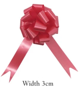 Celebrations, Occasions and Gift Wrapping POLY RIBBON PULL BOWS 30mm RICH RED - Picture 1 of 7
