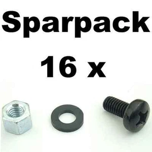 16 x Rackschraube M6 x 12 + Unterlegscheibe + Sechskant Rackmutter Adam Hall - Bild 1 von 4