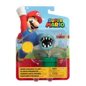 Figura de acción World of Nintendo Super Mario planta piraña de hueso de 4 pulgadas con moneda - Imagen 1 de 7