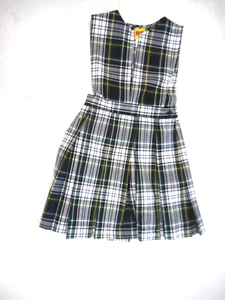 Girls R/K Multi-Color V-Neck School Uniform Dress Sizes 6X & 7 - Picture 1 of 5