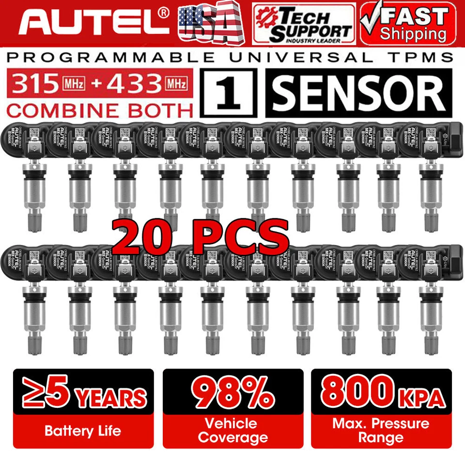Autel MX-Sensor 315 & 433MHz 2 in 1 Tire Pressure Monitoring Sensor 4pack