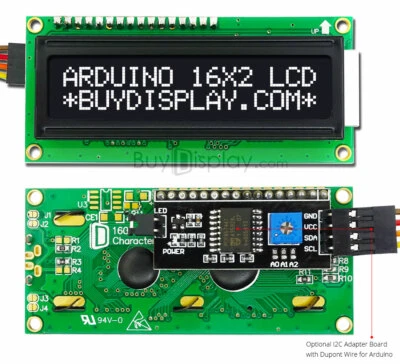 Black IIC/I2C/TWI 16x2 Serial Character LCD Module Display for Arduino w/Library - Image 1 of 3