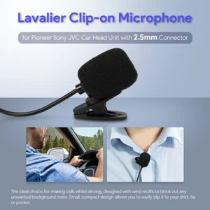 Clip-on Mini Mic Microphone 2.5mm Lavalier Lapel For Pioneer Sony JVC Car Stereo - Picture 1 of 4