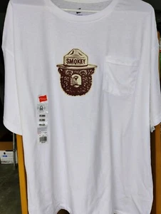 2 XL Hanes Smokey The Bear Camisa Manga Camiseta Blanca - Imagen 1 de 3