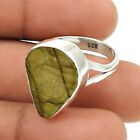 Natural Labradorite 925 Silver Statement Rough Stone Ring Size O For Girls R37