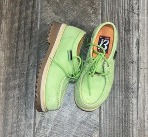 Vintage Buffalino Green Leather Boots Sz 6 M - Picture 1 of 5
