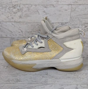 Adidas D Lillard Basketball Shoes Men's Size 7 BHM Jesse Owens AQ7959 White Gold - Picture 1 of 9