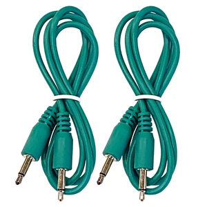 (2) Paquete de cables MONO TS verdes de 3,5 mm para sintetizadores modulares de sintetizador Eurorack - Imagen 1 de 3
