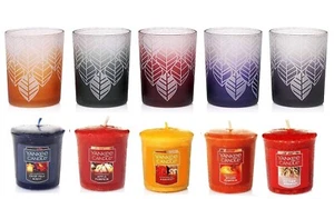 YANKEE CANDLE Glass HOLDER Votives  Holiday Home Fragrance FALL GIFT BOX SET New - Picture 1 of 7