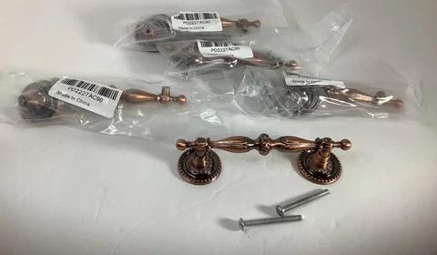 Antique Copper Finish Door Pulls Set of Five Cover
