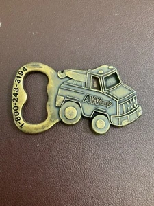 AW Direct Tow Truck Metal Bottle Opener Vintage Refrigerator Magnet - Picture 1 of 2