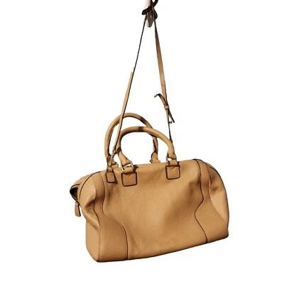 Bolso de hombro Jaeger de cuero marrón claro con correa de hombro desmontable para mujer Foto 1 de 4