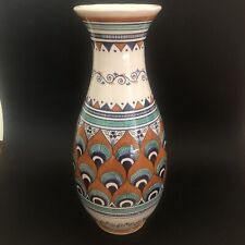 Deruta Mari Peacock Vase 12 inch tall