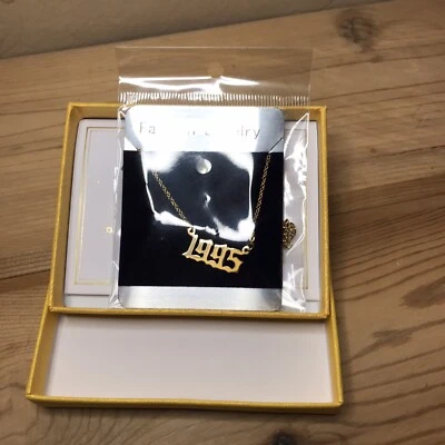 Collar Colgante RINHOO Año Nacimiento Número Acero Inoxidable Oro Número Cumpleaños Foto 1 de 4