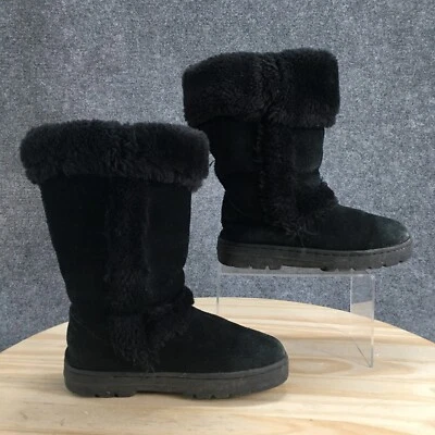 Style & Co Boots Womens 6 M Witty Shearling Black Leather Pull On Comfort Casual - Image 1 of 4
