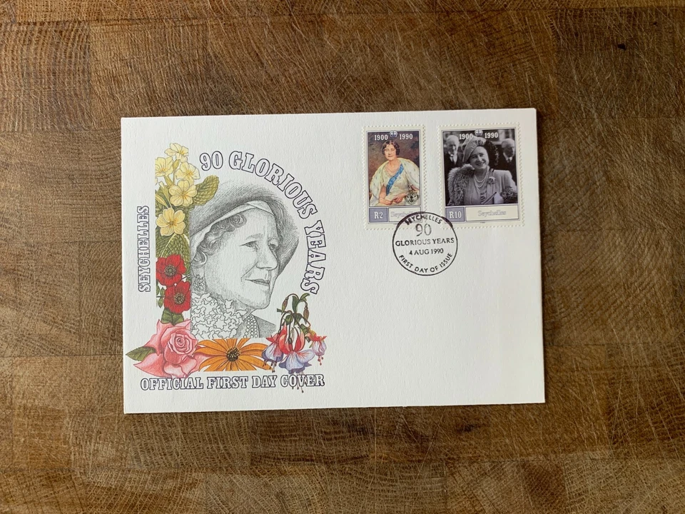 SEYCHELLES 1990 FDC QUEEN MOTHER 90TH BIRTHDAY - Image 1 of 1
