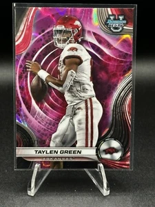 2024 Bowman Best U Pink Lava Refractor #83 Taylen Green /100 Arkansas QB Woo PIg - Picture 1 of 3