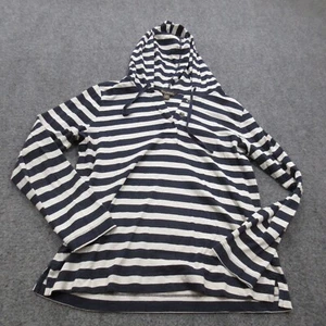 Tommy Bahama Hoodie Womens Large Blue Stripe Long Sleeve Drawstring Pullover - Picture 1 of 11