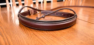 Edgewood NEW raised padded extra wide noseband, brown cob horse for bridle - Picture 1 of 11